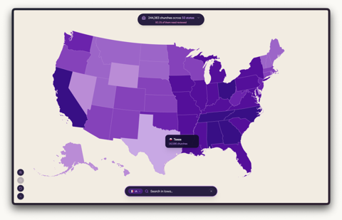 Here's My Church interactive map