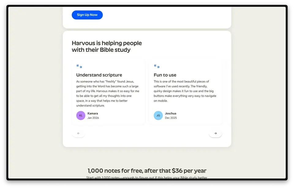Harvous.com earlier version