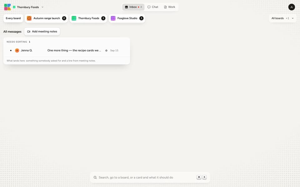 The new inbox on the desk
