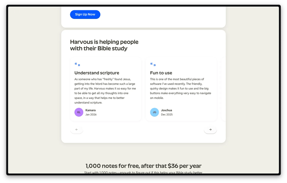 Harvous.com, the earlier version
