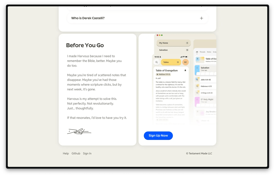 Harvous.com, the earlier version