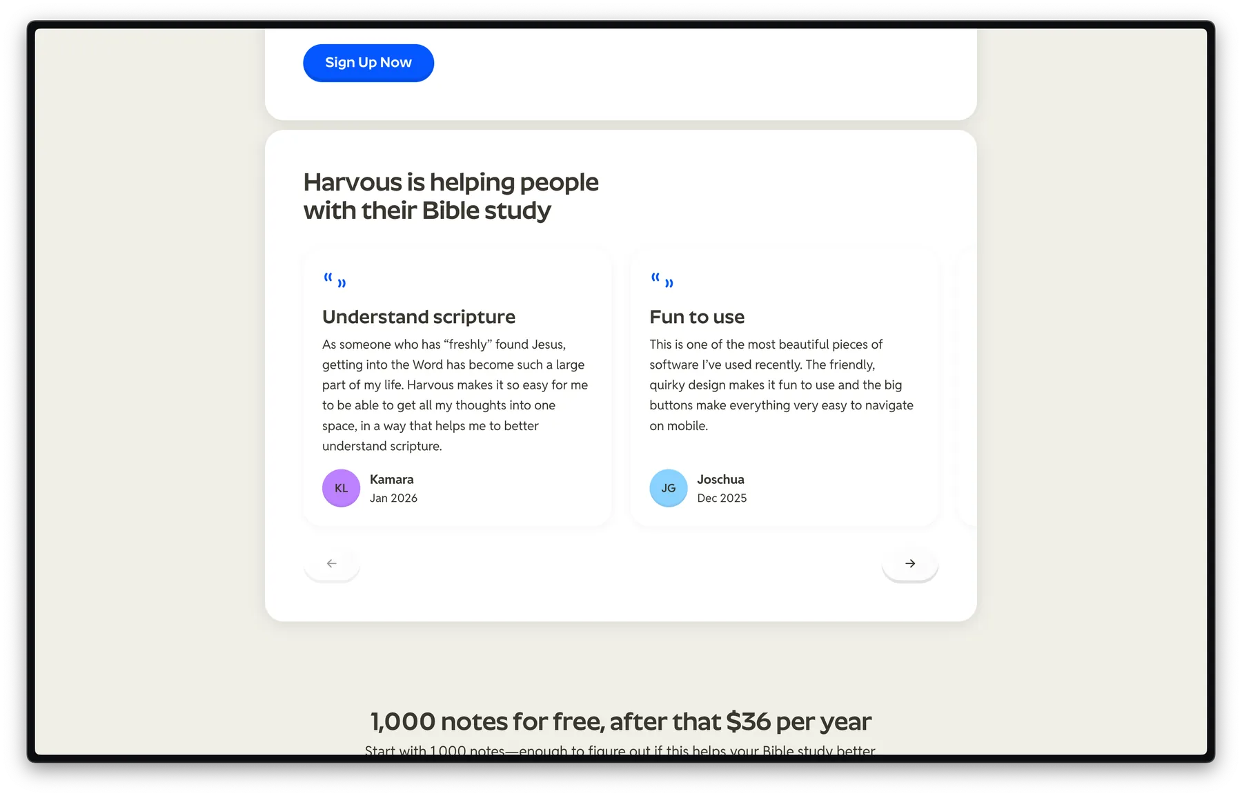 Harvous.com earlier version